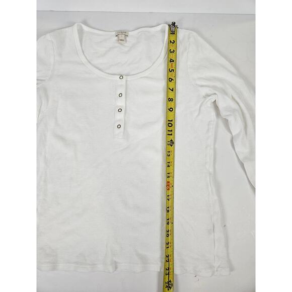 J Crew White Large Thermal Long Sleeve Women's - Picture 5 of 9